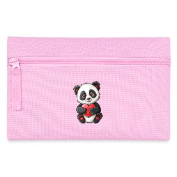 Adorable Panda Holding Heart Illustration – Cute - Federtasche - Rosa - Vorne