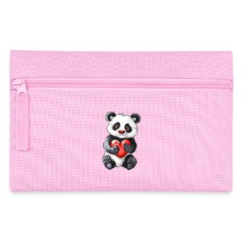 Adorable Panda Holding Red Heart For Panda Lovers - Pencil Case - pink - Front