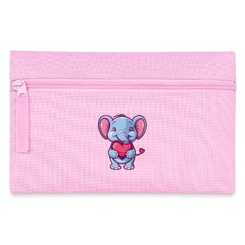 Adorable Elephant Holding Heart Cartoon - Federtasche - Rosa - Vorne