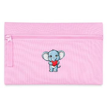 Adorable Elephant Holding Heart Cute Love - Federtasche - Rosa - Vorne