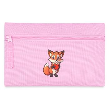 Adorable Fox Holding Heart for Animal Lovers and - Pencil Case - pink - Front