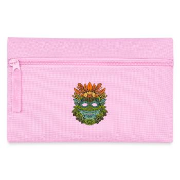 Maya Gott Mayanische Mythologie Itzamna Maske - Federtasche - Rosa - Vorne