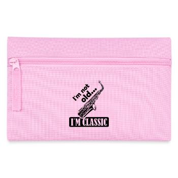klassische Musik Sprüche lustig Saxophon Sax Logo - Federtasche - Rosa - Vorne