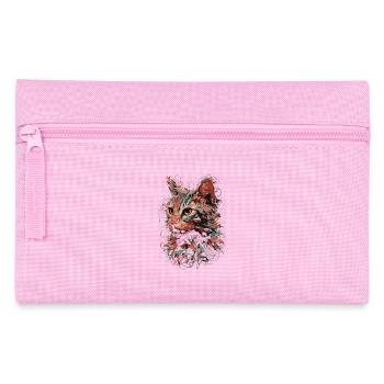 Chat Art Dessin Abstrait Animal Illustration - Trousse - rose - Devant
