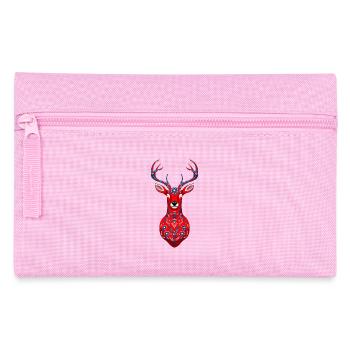 Majestic red-blue deer with floral pattern - Pencil Case - pink - Front