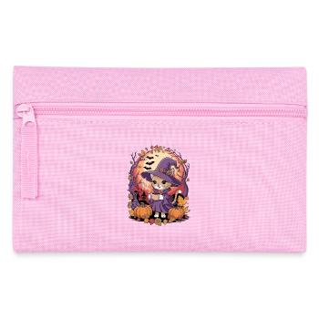 Cute Halloween Cat in Witch Costume - Pencil Case - pink - Front