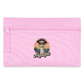 Alpapa Alpaca Father Funny Retro Motif - Pencil Case - pink - Front