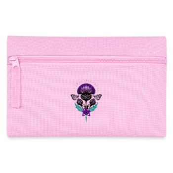 Distel mit Triquetra Herz und Distelfalter - Federtasche - Rosa - Vorne