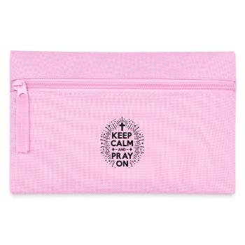 Restez calme et continuez à prier - Trousse - rose - Devant