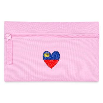 Liechtenstein Flag Heart Travel Holidays Alps - Pencil Case - pink - Front