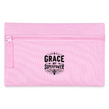 Gnade meine Superkraft - Federtasche - Rosa - Vorne