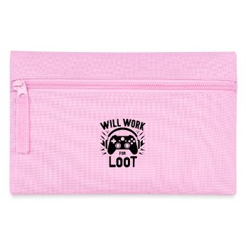 Will Work for Loot - Pencil Case - pink - Front
