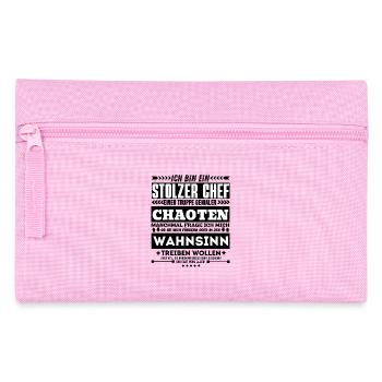 Stolzer Chef Chaoten Wahnsinn Teamleiter - Federtasche - Rosa - Vorne