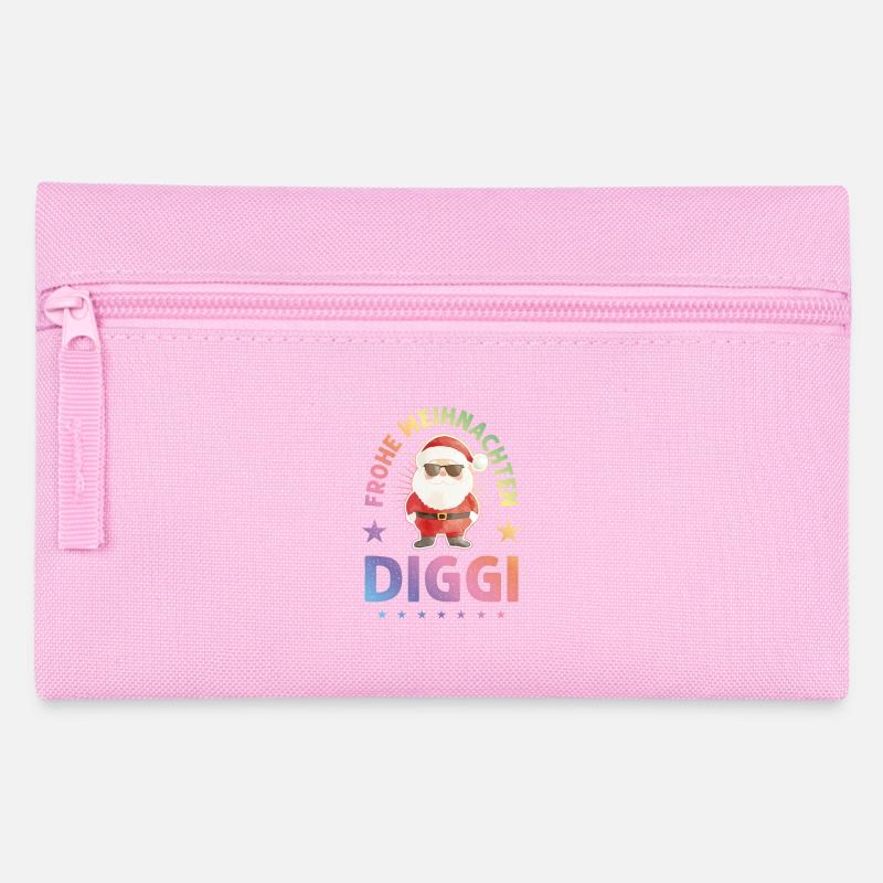 Frohe Weihnachten Diggi Weihnachtsmann Spruch - Federtasche - Rosa