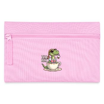 Tea Rex Trachtenshirt Dirndl Tyrannosaurus Rex - Federtasche - Rosa - Vorne