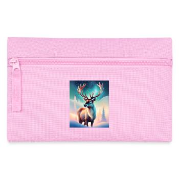 Majestic reindeer design with northern lights - Pencil Case - pink - Front