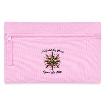 Nautischer Stern Tattoo mit Schriftzug Seefahrt - Federtasche - Rosa - Vorne