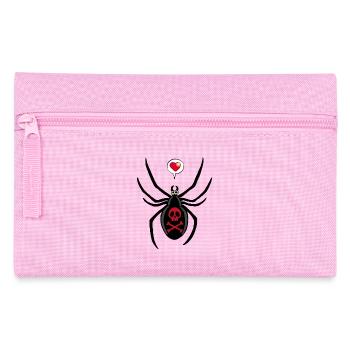 Verliebte schwarze Witwe Spinne - Federtasche - Rosa - Vorne