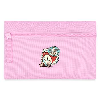 Sad egg imagines egg friend in heaven - Pencil Case - pink - Front