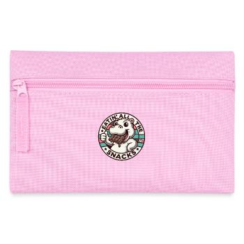 Funny hippo eating chocolate and all snacks - Pencil Case - pink - Front