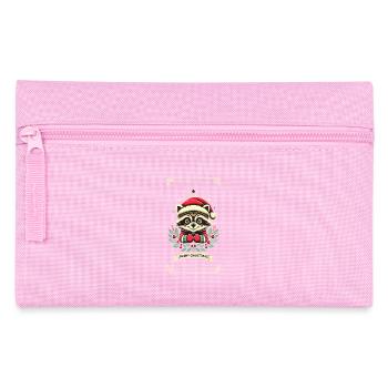 Cute Raccoon Christmas Mood - Pencil Case - pink - Front