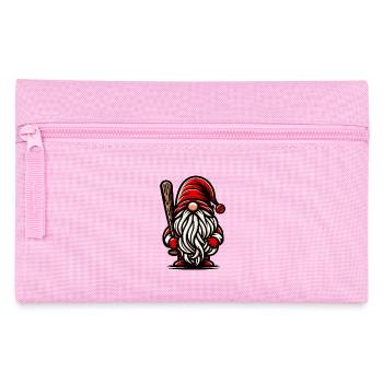 Christmas Baseball Gnome Dwarf Sports Fan - Pencil Case - pink - Front