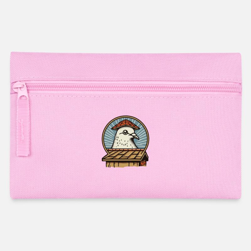 Tauben lieben auch Dächer: Dachdecker-Taube - Federtasche - Rosa