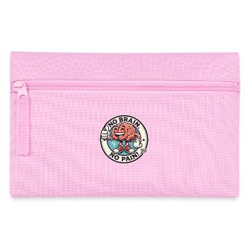 Brain: No brain, no pain with thumbs up - Pencil Case - pink - Front