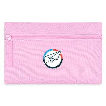Avion en papier volant - Trousse - rose - Devant