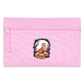 Weihnachtsmann Fuchs Hühner Huhn Nikolaus - Federtasche - Rosa - Vorne