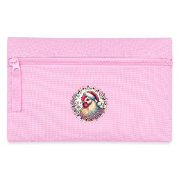 Coq de Noël avec des guirlandes lumineuses - Trousse - rose - Devant