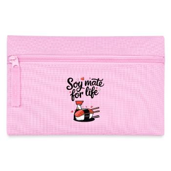 Geschenkidee lustig Zitat Design Sushi Soja Soße - Federtasche - Rosa - Vorne