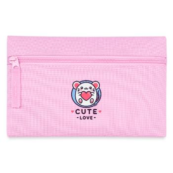 Cute mouse with love and heart - Pencil Case - pink - Front