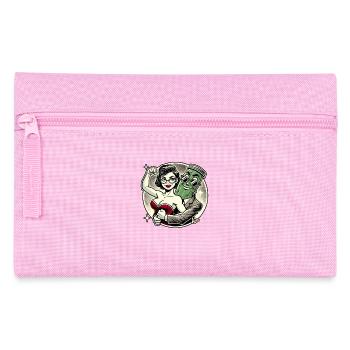 Woman in love with the big cucumber man - Pencil Case - pink - Front