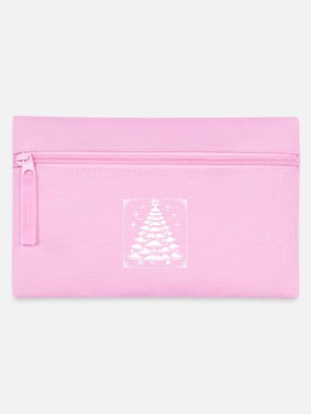 Weihnachtlicher Tannenbaum Mit Sternen - Federtasche - Rosa