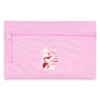 Weihnachten Retro Vintage Stil Frau Mit Baum - Federtasche - Rosa - Vorne