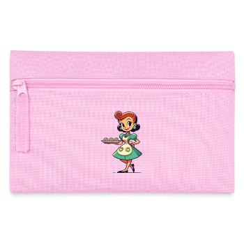 Femme au foyer rétro avec plateau à biscuits - Trousse - rose - Devant