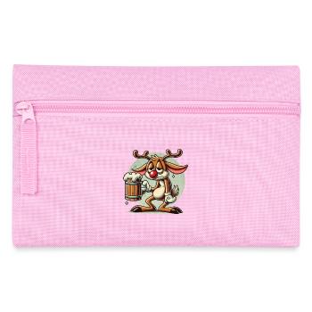 Lustiges Rentier Für Bierliebhaber - Federtasche - Rosa - Vorne