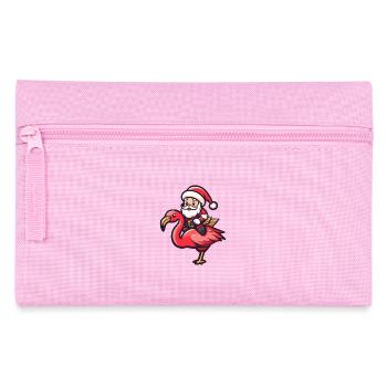 Flamant rose Père Noël dessin animé - Trousse - rose - Devant