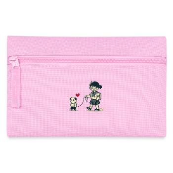 Otaku japonais marchant avec une écolière - Trousse - rose - Devant