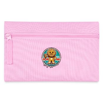Disappointed gingerbread man - thumbs down - Pencil Case - pink - Front