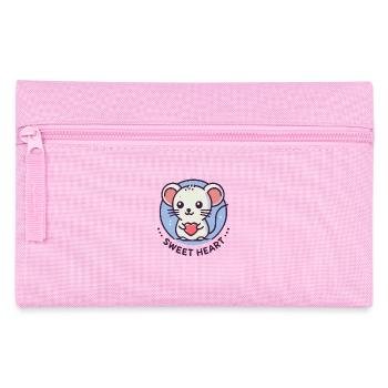 Douce souris d’amour avec coeur - Trousse - rose - Devant