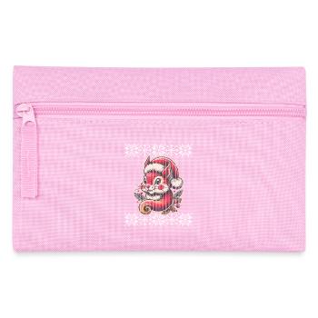 Christmas Squirrel Motif Knitted Look - Pencil Case - pink - Front