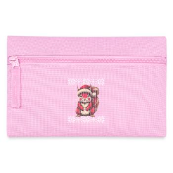 Weihnachtliches Eichhörnchen Mit Mütze - Federtasche - Rosa - Vorne
