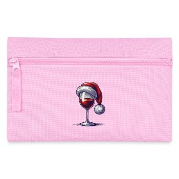 Christmas wine glass with cap - Pencil Case - pink - Front