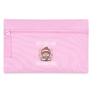 Winterliche Eichhörnchen Illustration - Federtasche - Rosa - Vorne