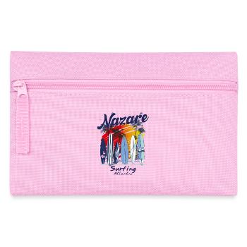 Nazare Portugal Atlantic Surfer Surfing - Pencil Case - pink - Front