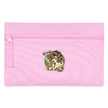 Woman with coffee and bad morning, go away - Pencil Case - pink - Front