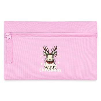 Hoppy Weihnachten Rentier Hase Festlich - Federtasche - Rosa - Vorne