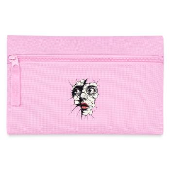 Zerbrochenes Gesicht Kunstvolles Porträt - Federtasche - Rosa - Vorne